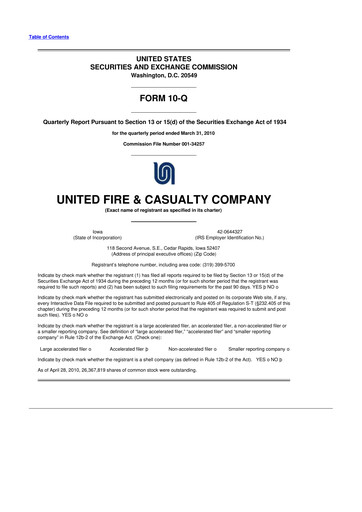 Thumbnail United Fire Group 10-Q Quarterly Report FY 