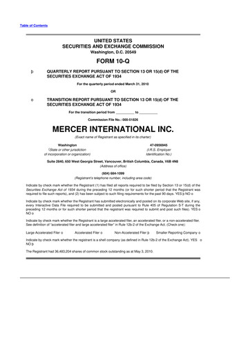 Thumbnail Mercer International 10-Q Quarterly Report FY 