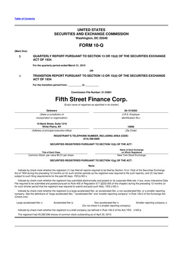 Thumbnail Oaktree Specialty Lending Corporation 10-Q Quarterly Report FY 