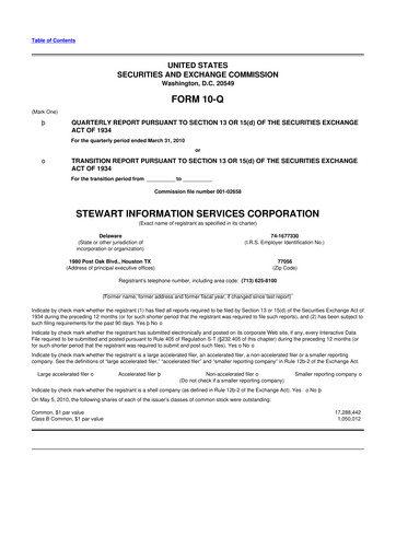 Thumbnail Stewart Information Services 10-Q Quarterly Report FY 