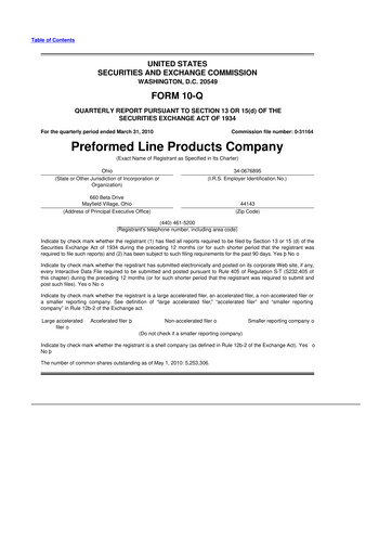 Thumbnail Preformed Line Products 10-Q Quarterly Report FY 