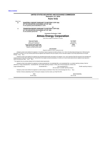 Vorschaubild Atmos Energy 10-Q Quartalsbericht  