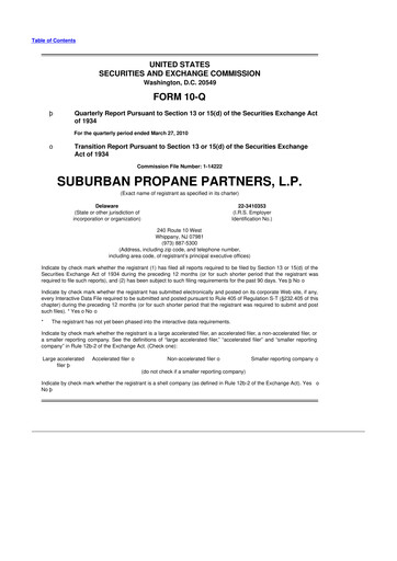 Thumbnail Suburban Propane Partners 10-Q Quarterly Report FY 