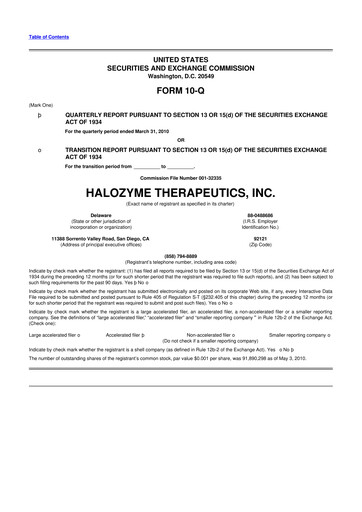 Thumbnail Halozyme Therapeutics 10-Q Quarterly Report FY 