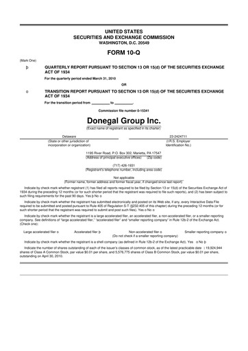 Thumbnail Donegal Group 10-Q Quarterly Report FY 