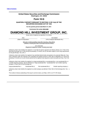 Thumbnail Diamond Hill Investment Group 10-Q Quarterly Report FY 