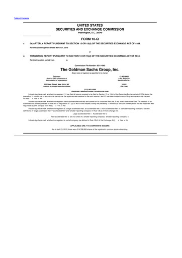 Vorschaubild Goldman Sachs 10-Q Quartalsbericht 2010 