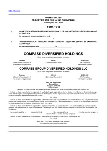 Thumbnail Compass Diversified Holdings 10-Q Quarterly Report FY 