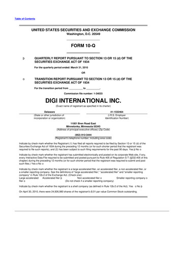 Thumbnail Digi International
 10-Q Quarterly Report FY 