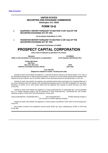Thumbnail Prospect Capital 10-Q Quarterly Report FY 