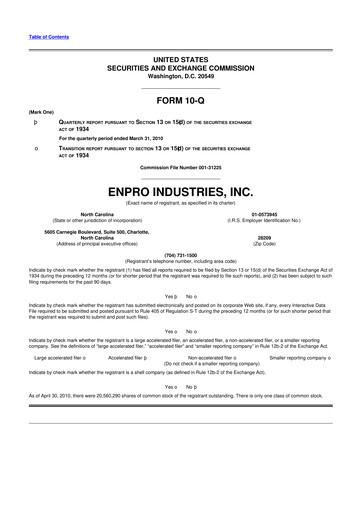 Thumbnail EnPro Industries
 10-Q Quarterly Report FY 