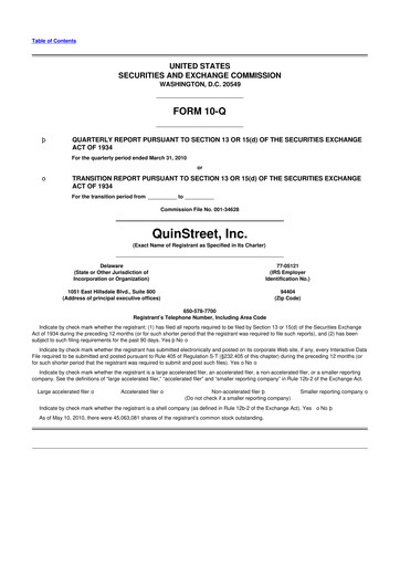 Thumbnail QuinStreet
 10-Q Quarterly Report FY 