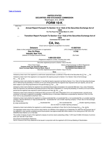Thumbnail CA Technologies 10-K Annual Report 