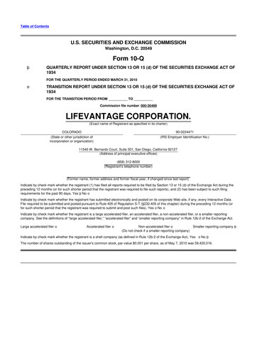 Thumbnail Lifevantage 10-Q Quarterly Report FY 