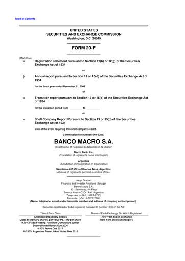 Thumbnail Banco Macro
 20-F Annual Report 