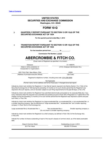 Miniature Abercrombie & Fitch 10-Q Rapport trimestriel  