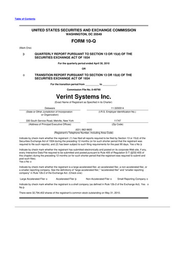 Thumbnail Verint Systems
 10-Q Quarterly Report FY 