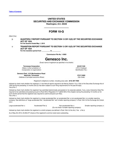 Thumbnail Genesco
 10-Q Quarterly Report FY 