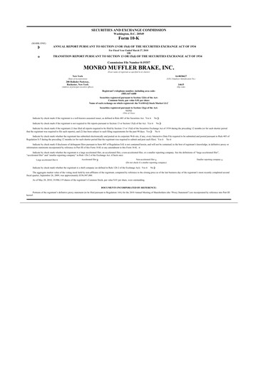 Thumbnail Monro 10-K Annual Report 