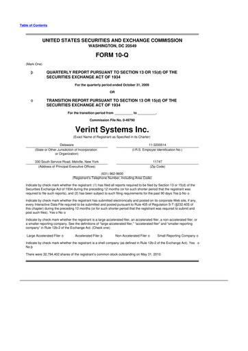 Thumbnail Verint Systems
 10-Q Quarterly Report FY 