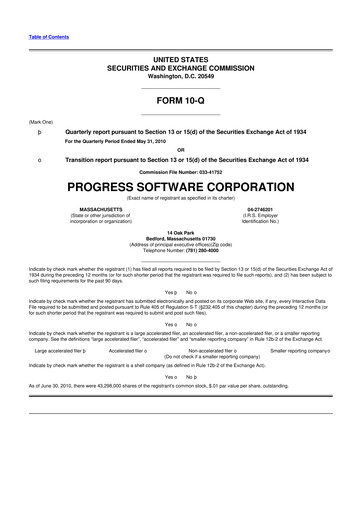 Thumbnail Progress Software
 10-Q Quarterly Report FY 