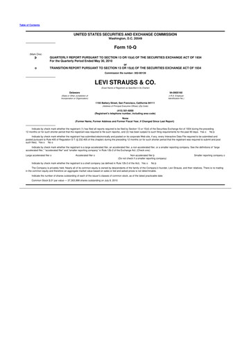 Thumbnail Levi Strauss & Co. 10-Q Quarterly Report FY 