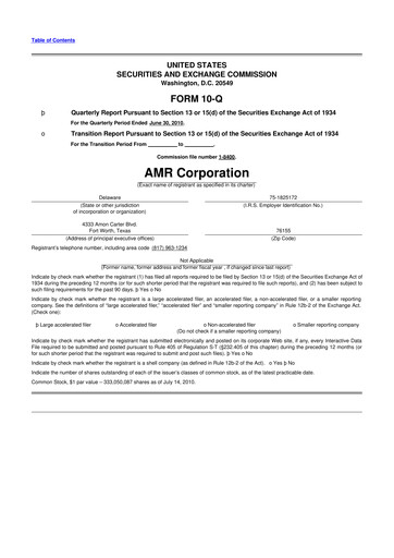 Thumbnail American Airlines 10-Q Quarterly Report FY2010 