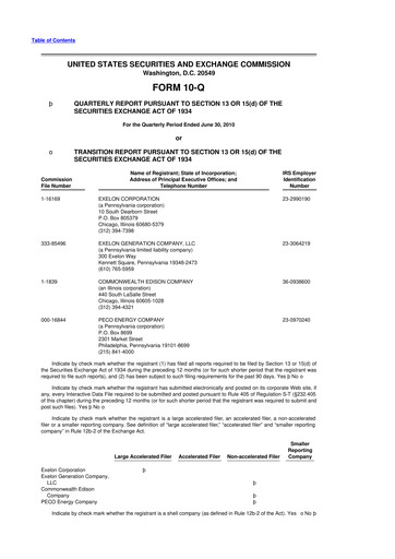 Thumbnail Exelon Corporation 10-Q Quarterly Report FY2010 