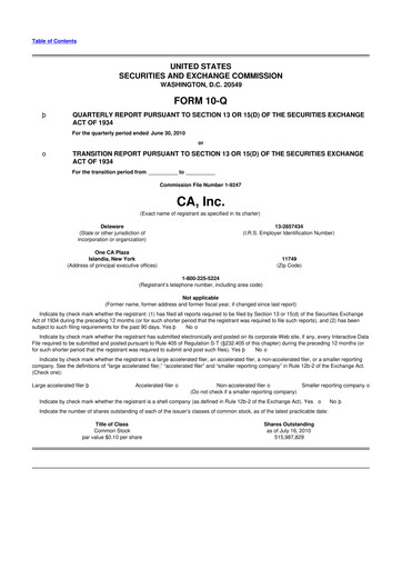 Thumbnail CA Technologies 10-Q Quarterly Report FY 