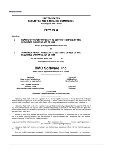 Thumbnail BMC Software 10-Q Quarterly Report FY 