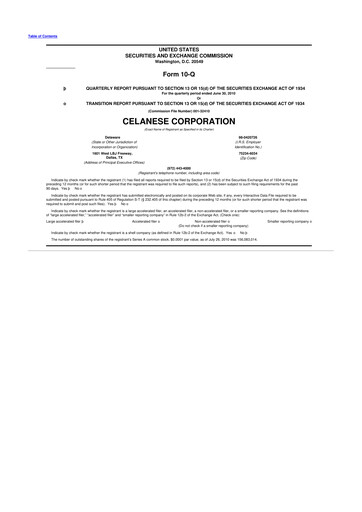 Thumbnail Celanese 10-Q Quarterly Report FY2010 