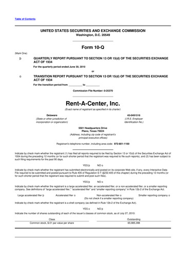 Thumbnail Upbound Group 10-Q Quarterly Report FY2010 