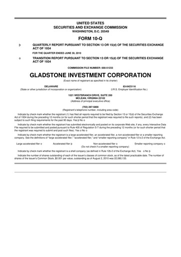 Thumbnail Gladstone Investment 10-Q Quarterly Report FY 
