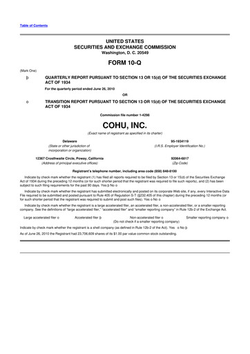 Thumbnail Cohu 10-Q Quarterly Report FY 