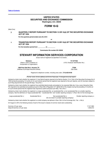 Thumbnail Stewart Information Services 10-Q Quarterly Report FY 
