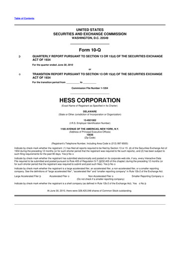 Vorschaubild Hess 10-Q Quartalsbericht 2010 