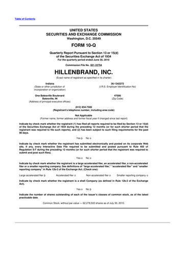 Thumbnail Hillenbrand 10-Q Quarterly Report FY 