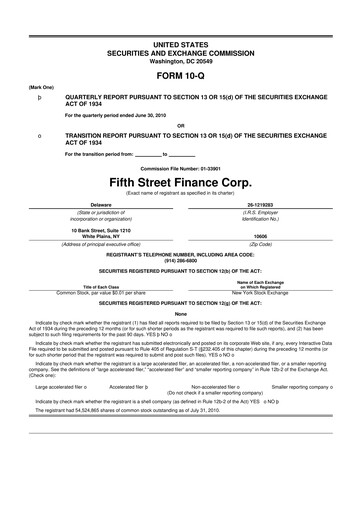 Thumbnail Oaktree Specialty Lending Corporation 10-Q Quarterly Report FY 