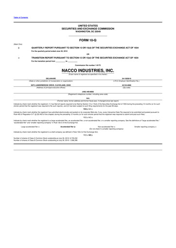 Thumbnail NACCO Industries
 10-Q Quarterly Report FY 