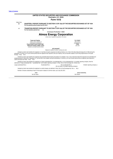 Vorschaubild Atmos Energy 10-Q Quartalsbericht 2010 