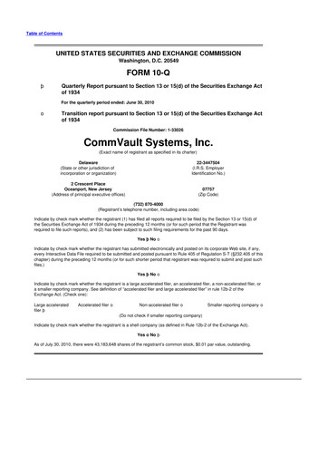 Thumbnail Commvault 10-Q Quarterly Report FY2011 