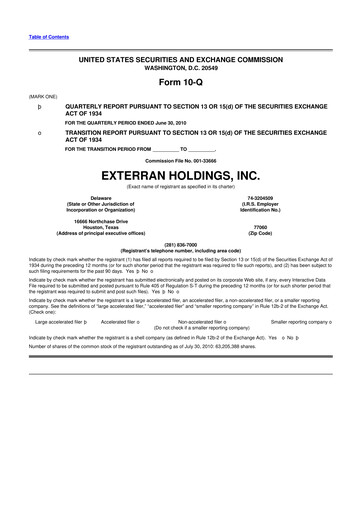 Miniature Archrock 10-Q Rapport trimestriel 2010 