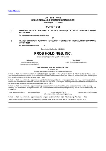 Thumbnail PROS Holdings, Inc.
 10-Q Quarterly Report FY 