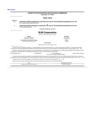 Thumbnail SLM Corporation (Sallie Mae) 10-Q Quarterly Report FY2010 