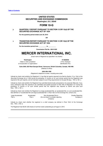 Thumbnail Mercer International 10-Q Quarterly Report FY 