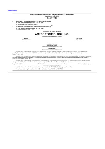 Vorschaubild Amkor Technology
 10-Q Quartalsbericht 2010 