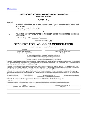 Thumbnail Sensient Technologies
 10-Q Quarterly Report FY2010 