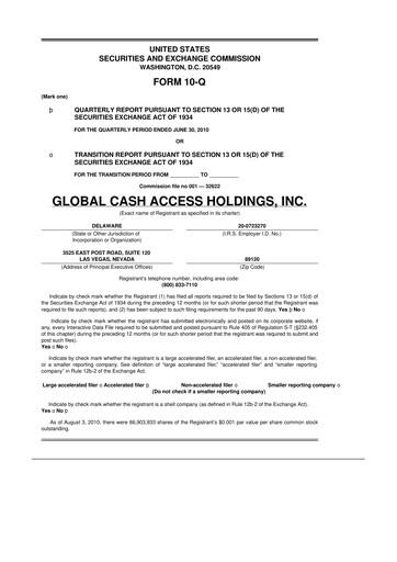 Thumbnail Everi Holdings
 10-Q Quarterly Report FY 