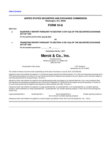 Miniature Merck 10-Q Rapport trimestriel 2010 