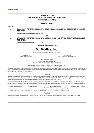 Thumbnail SurModics 10-Q Quarterly Report FY 